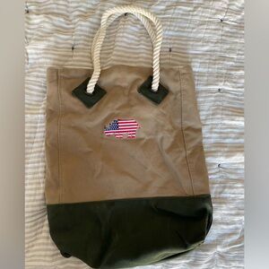 Save A Rhino Tan and Green Tote Bag